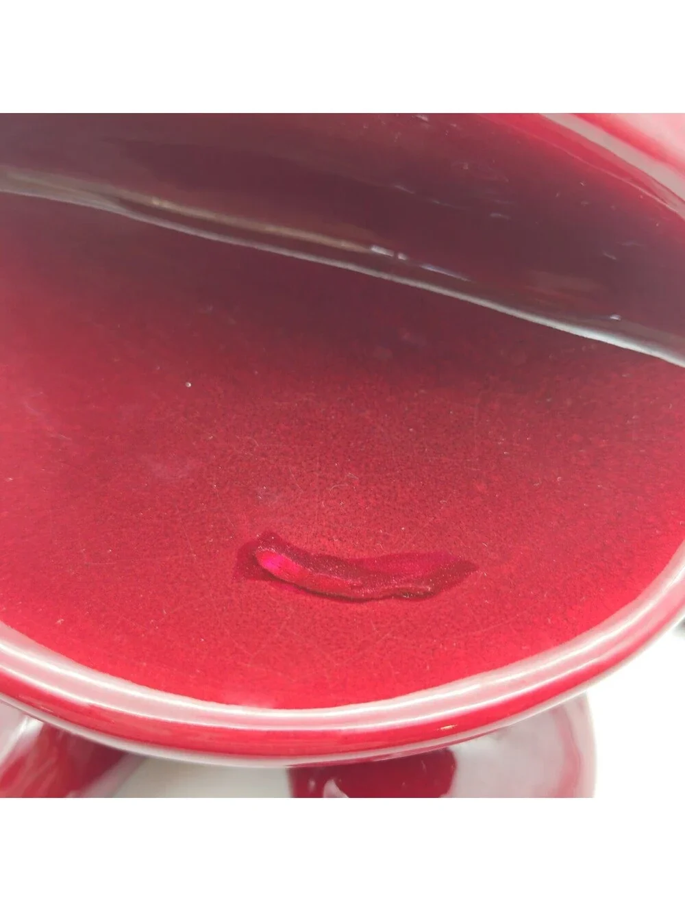 MCM Burgandy Ceramic Frog Toothpaste/Toothbrush Holder